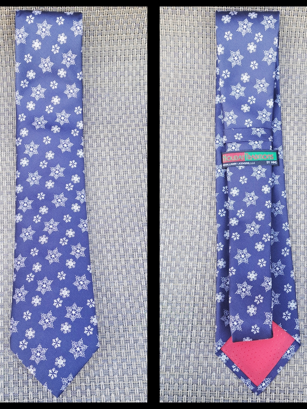 Hallmark Holiday Traditions Men's Blue Snowflake Tie | Rare Necktie